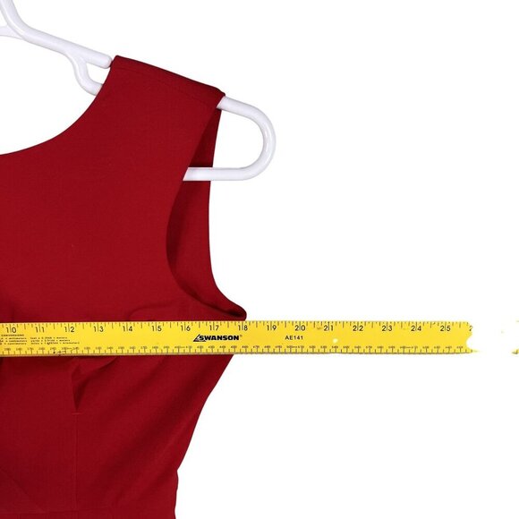 Calvin Klein Women 2 Little Red Dress Sleeveless Pockets Fit & Flare Career Wear - Picture 11 of 16